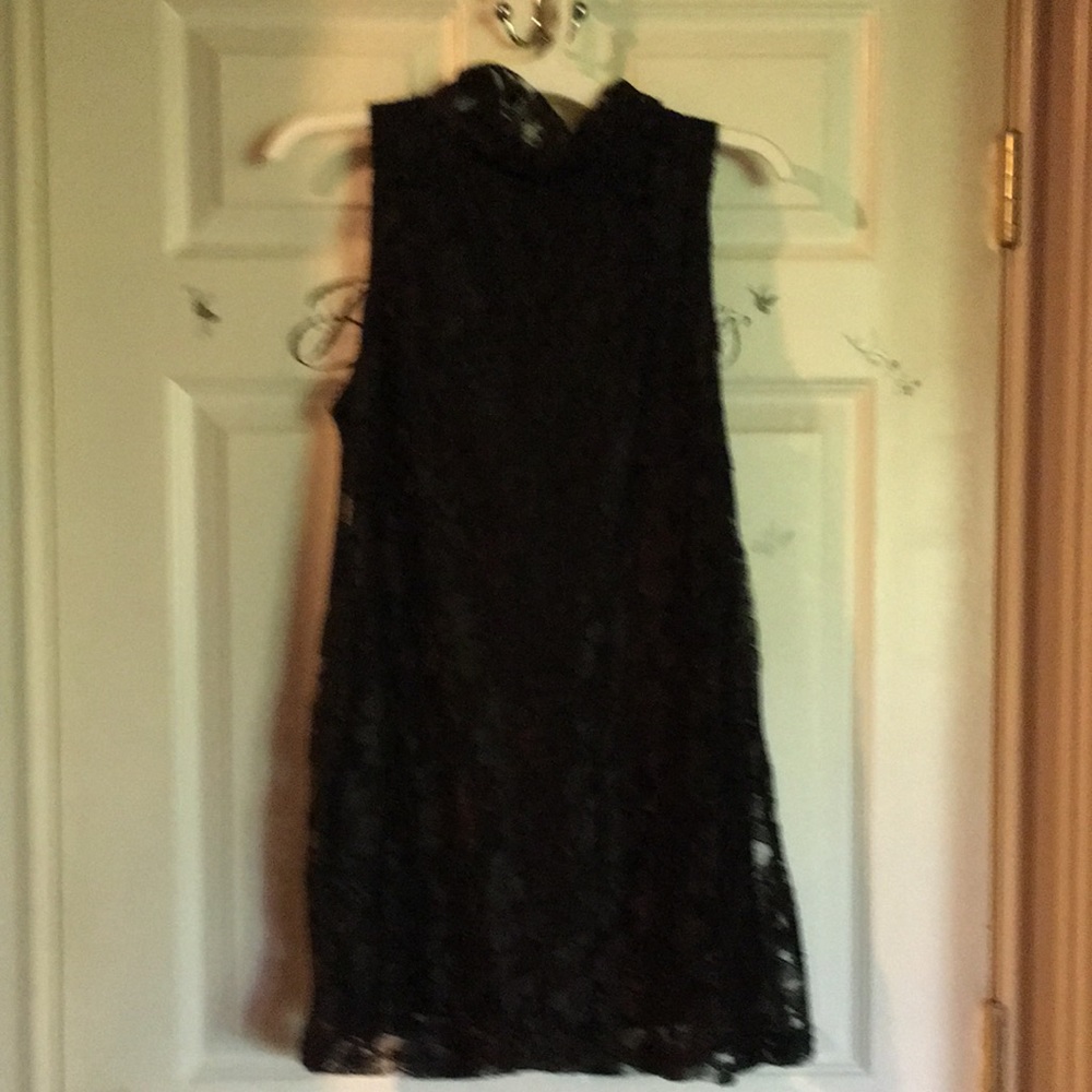 Black lace mini dress